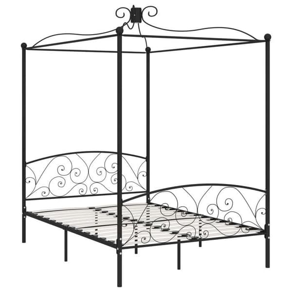 Maison Exclusive - Sengestel med baldakin Sort Metal 140 x 200 cm