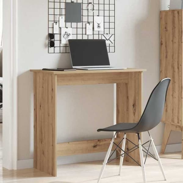 Maison Exclusive - Håndlavet egetræskontor 80x40x75 cm ingeniørtræ Ek