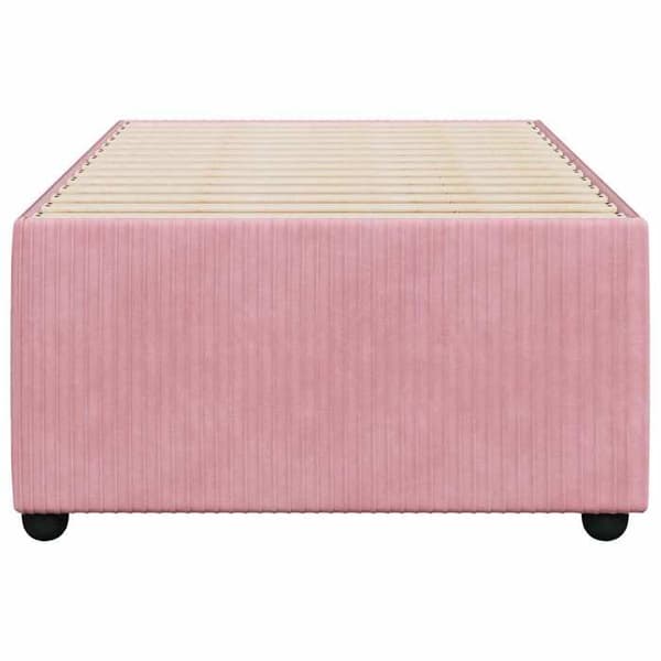 Maison Exclusive - Sängram utan madrass rosa 100x200 cm sammet