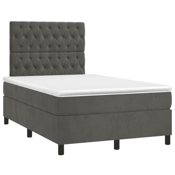 Maison Exclusive - Lamelsiftnet seng med mørkegrå LED-madras 120x190 cm