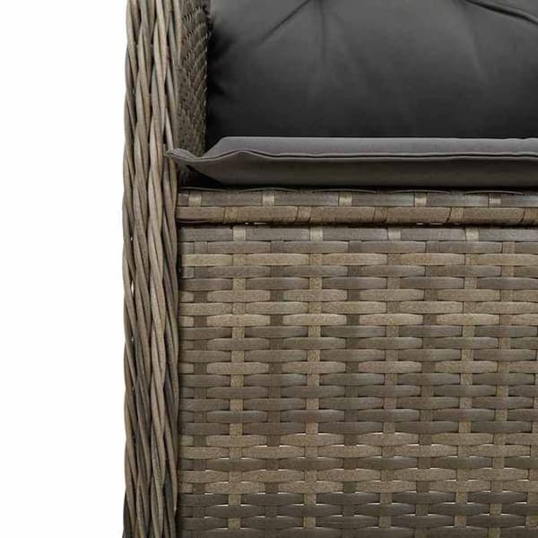 Maison Exclusive - 9 stk. havebistro sæt med grå puder i poly rattan Grå (kuddar)