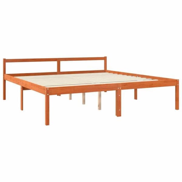 Maison Exclusive - Sängram Vaxad brun 200 x 200 cm Massivt furu