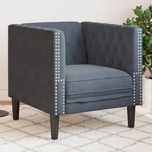 Maison Exclusive - Chesterfield stol i mørkegrå velour