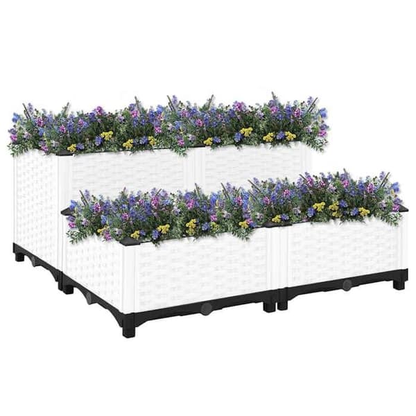 Maison Exclusive - Hævet seng 80x80x38 cm Polypropylen Vit