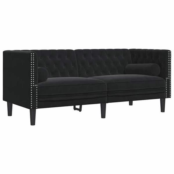 Maison Exclusive - Chesterfield sofa sæt med 3 dele i sort velour