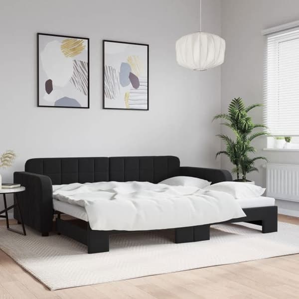 Maison Exclusive - Sovesofa med udtræk uden madras sort 90x200 cm