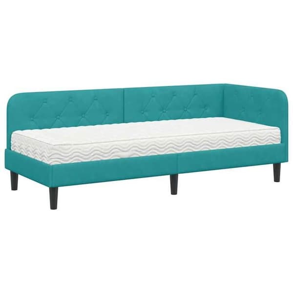 Maison Exclusive - Turquoise hörnsängram 80 x 200 cm Sammet