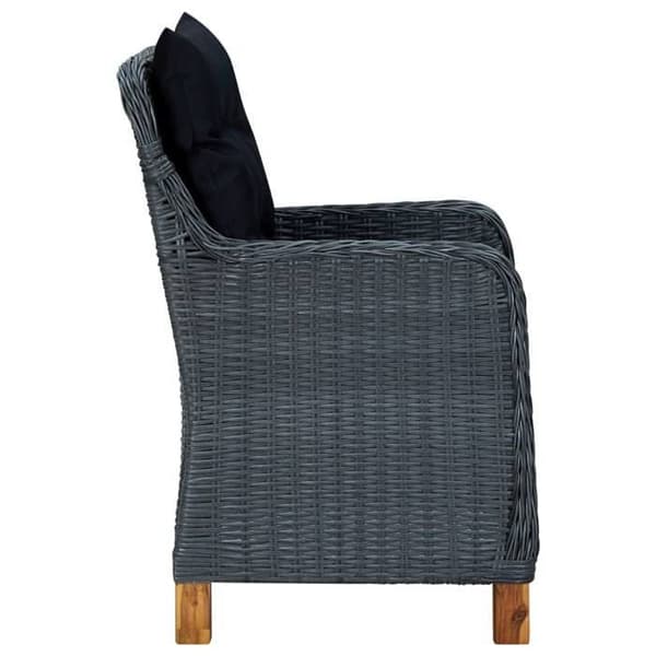 Maison Exclusive - Utomhusmatgrupp 9 delar med kuddar i flätad resin