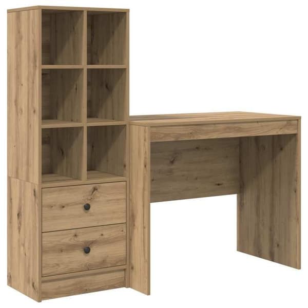 Maison Exclusive - Håndlavet egetræskontor 135,5 x 50 x 127 cm 2 stk brun