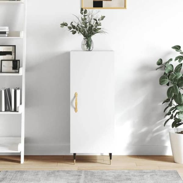 Maison Exclusive - Hvid glans buffet 34,5x34x90 cm Ingeniørtræ Vit