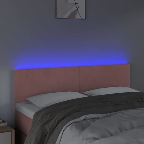 Maison Exclusive - LED-päätyruutu Vaaleanpunainen 144x5x78/88 cm Sametti rosa