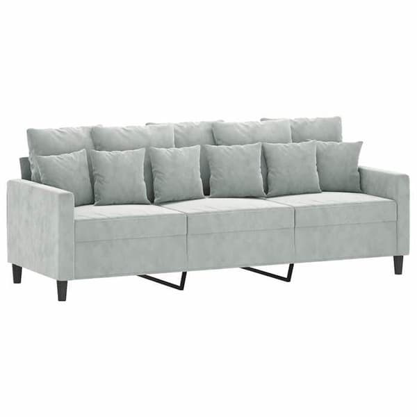 Maison Exclusive - 3-paikkainen vaaleanharmaa sohva 180 cm samettia