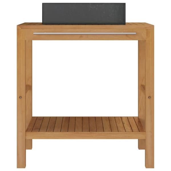 Maison Exclusive - Solid teak badeværelsesskab med sort marmor vask Noir (marmorhandfat)