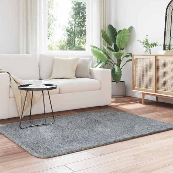 Tæppe shaggy - MAISON EXCLUSIVE - NAVARRA - lys grå - 120x170 cm - skridsikkert polyester ljusgrått