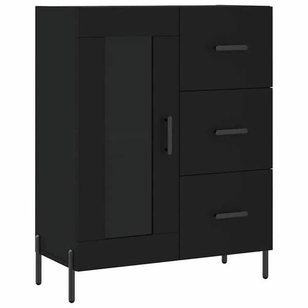 Maison Exclusive - Sort buffet 69,5x34x90 cm ingeniørtræ
