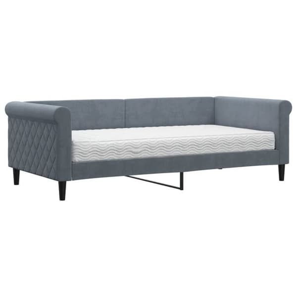 Maison Exclusive - Dagbädd med mörkgrå madrass 90x190 cm sammet