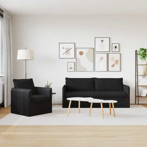 Maison Exclusive - 2-delars Soffset i Svart Tyg