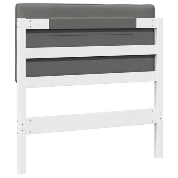 Maison Exclusive - Klädd sänggavel Vit och ljusgrå 75 cm Massivt trä