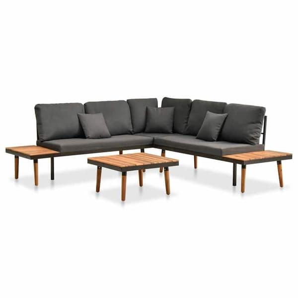 Maison Exclusive - Havegruppe 4 stk med puder i solid akacietræ