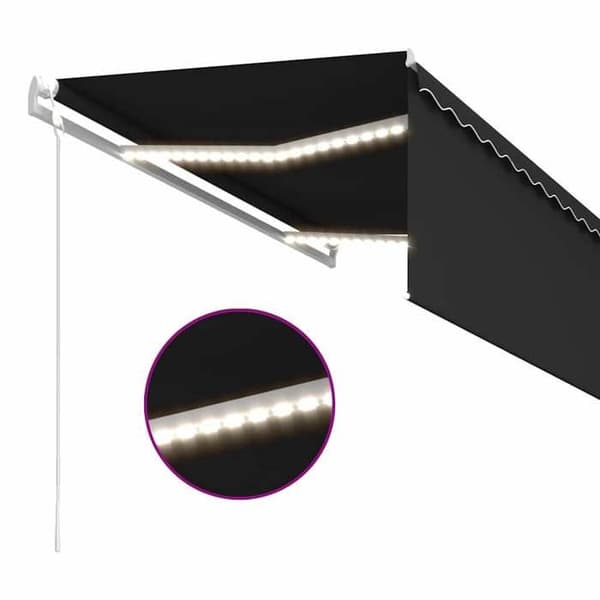Maison Exclusive - Automatisk markis med vindsensor och LED 3x2,5 m Antracit antracit