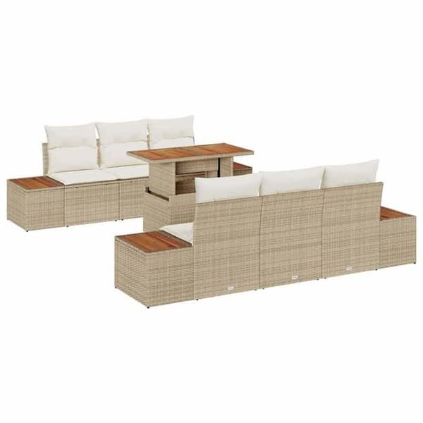Maison Exclusive - 7 osan puutarhakalustesarja beige ja kerma