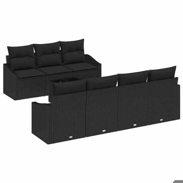 Maison Exclusive - 8-delars soffgrupp i svart polyrotting
