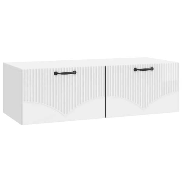 Maison Exclusive - Väggmonterad TV-möbel Väggmontering Vit glans 98 x 41 x 30 cm