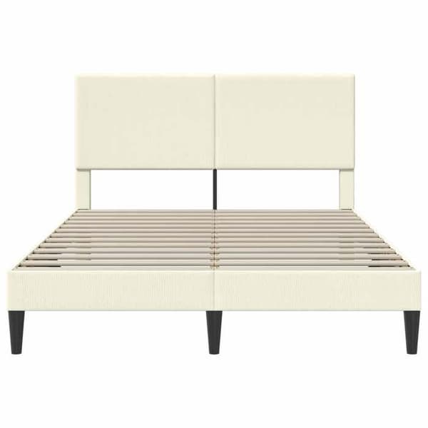 Maison Exclusive - Sängram Creme 120 x 200 cm Tyg i ribbad sammet