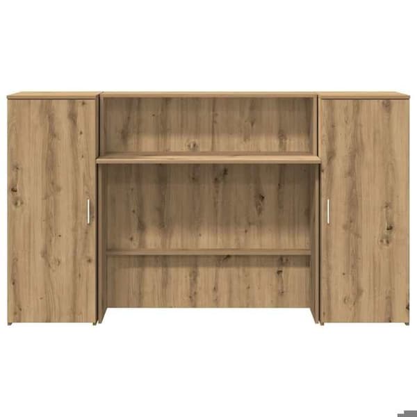 Maison Exclusive - Reception desk i håndlavet egetræ 180x50x103,5cm ingeniørtræ
