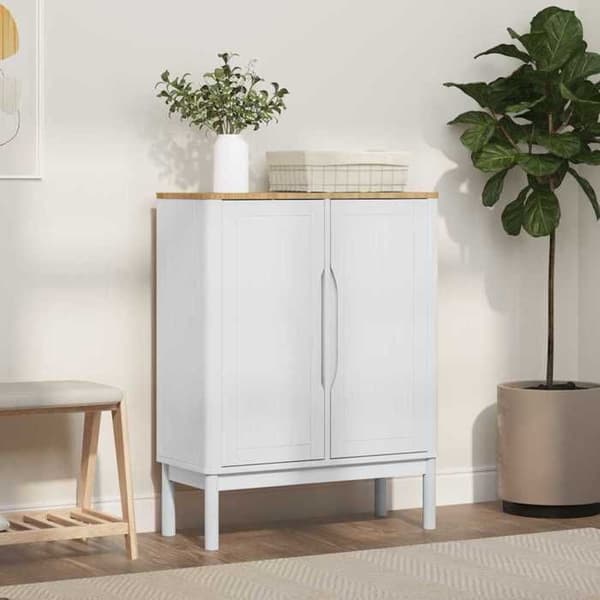 Buffé - EXKLUSIVT HUS - FLORO - Vit - Massivt trä - 70 x 30 x 70,5 cm Vit