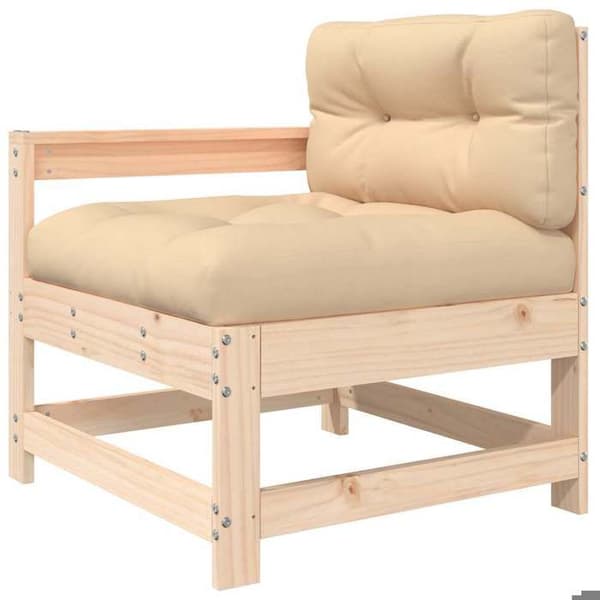Maison Exclusive - Trädgårdsstolar med kuddar, set om 2, massivt furu