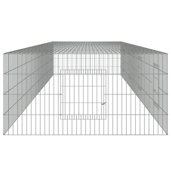 Maison Exclusive - Kaninbur 4 paneler 433x109x54 cm Galvaniserat stål silver-