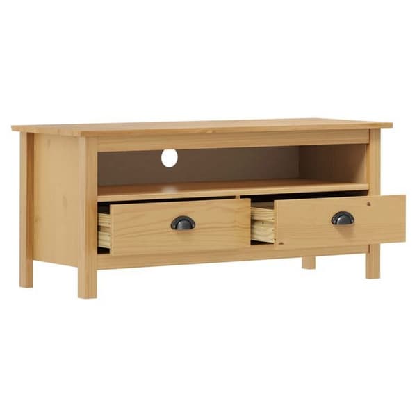 Maison Exclusive - TV-møbel Hill Range Mørk honning 110x40x47cm Solid fyrretræ honungsbrunt