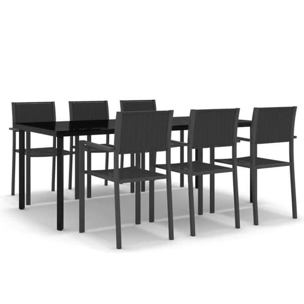 Maison Exclusive - Have spisebordssæt 7 dele Sort Svart