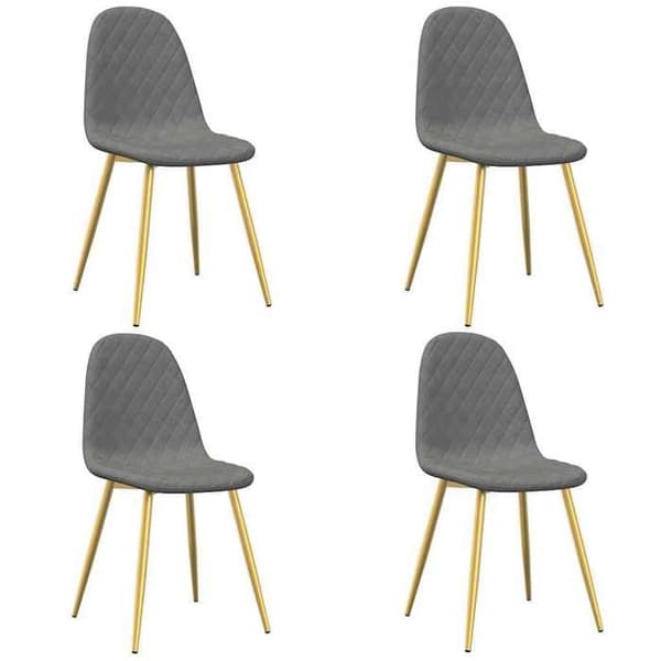 Maison Exclusive - Matstolar set om 4 Ljusgrå Sammet
