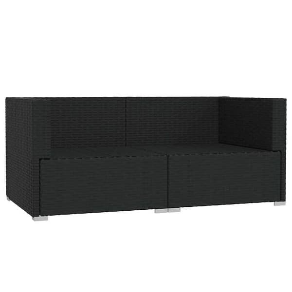 Maison Exclusive - Soffa 2 platser med kuddar Svart Flätad resin