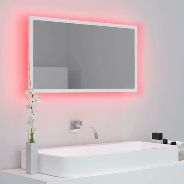 Maison Exclusive - Badrumsspegel med LED Vit 80x8,5x37 cm Akryl