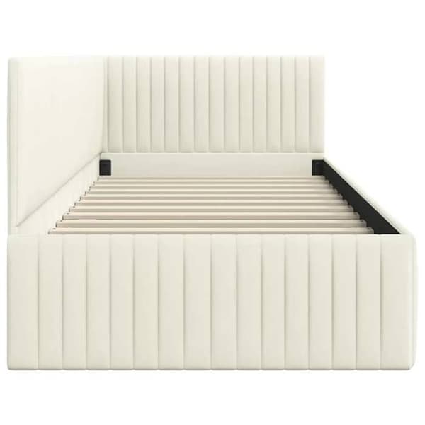 Maison Exclusive - Hörnsängram Creme 90 cm x 200 cm Sammet