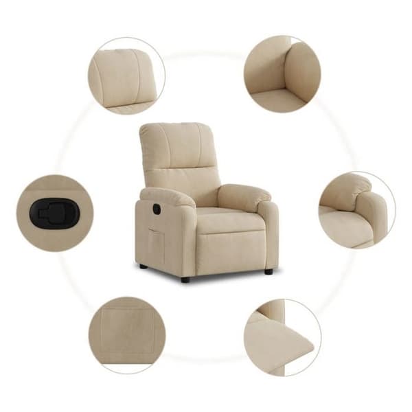 Maison Exclusive - Cremefarvet mikrofiber lænestol