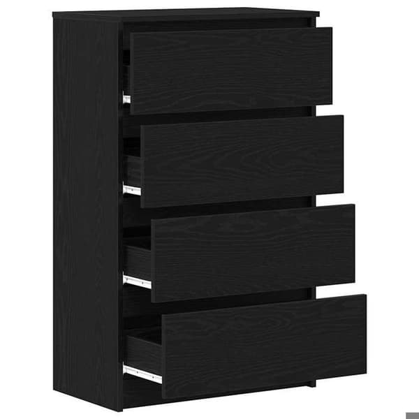 Maison Exclusive - Buffé ek svart 60x35x98,5 cm ingenjörsträ