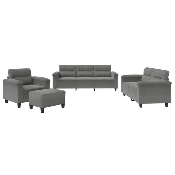 Maison Exclusive - Sæt af 4 sofaer med mørkegrå puder i mikrofiberstof