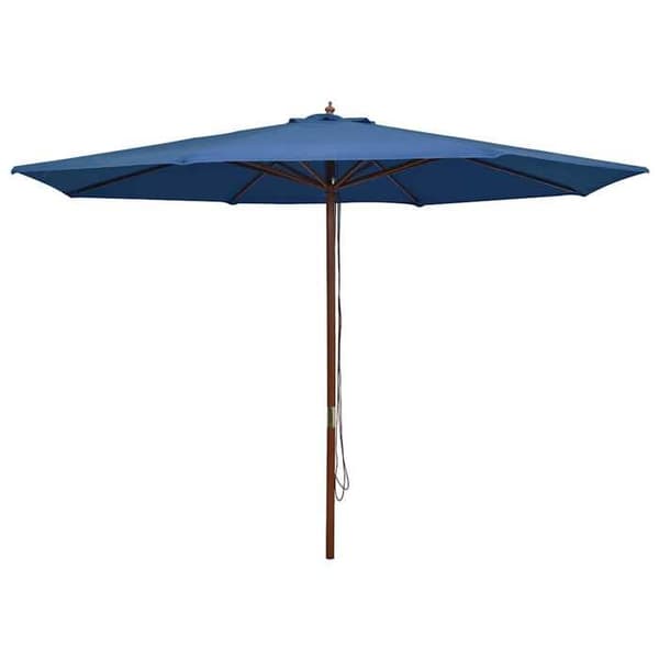 Maison Exclusive - Udendørs parasol med træstang 350 cm Blå