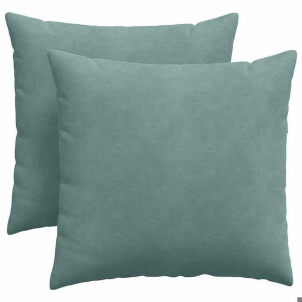 Sofa puder - EKSKLUSIV HUS - Sæt 2 - Fløjl - 45 x 45 cm - Havgrøn Grön Hav