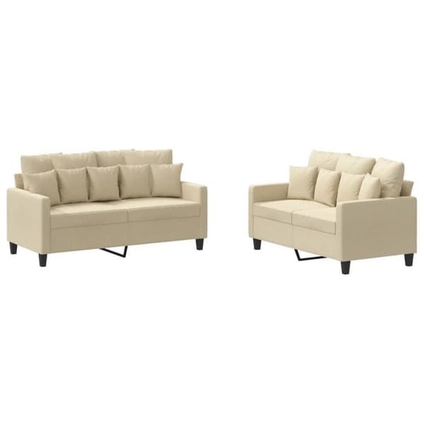 Maison Exclusive - Sæt af 2 sofaer med puder Creme Stof