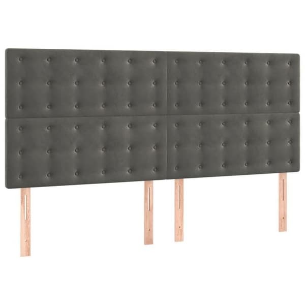 Maison Exclusive - Mörkgrå sänggavel 160 x 5 x 118/128 cm Sammet Mörkgrå