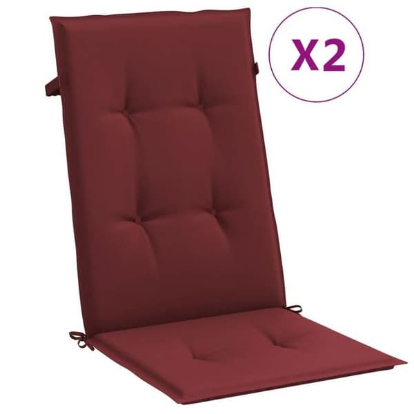 Maison Exclusive - Kuddar för stolar med hög rygg, 2-pack, blandad bordeauxröd
