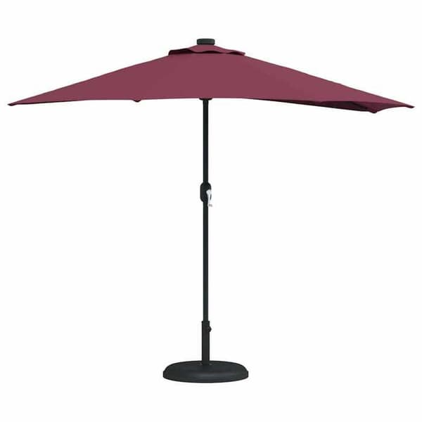 Trädgårdsparasol - MAISON EXCLUSIVE - 294x150x224 cm - Polyester & stål - Röd - Solenergi LED