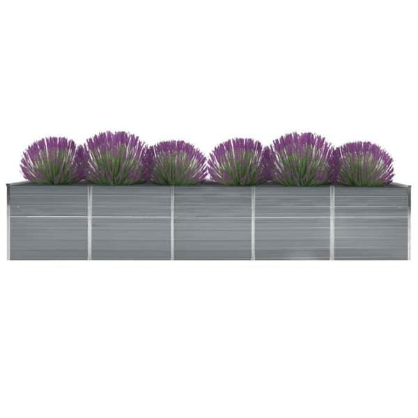 Maison Exclusive - Hævet havebed i galvaniseret stål 400x80x77 cm Grå Grå