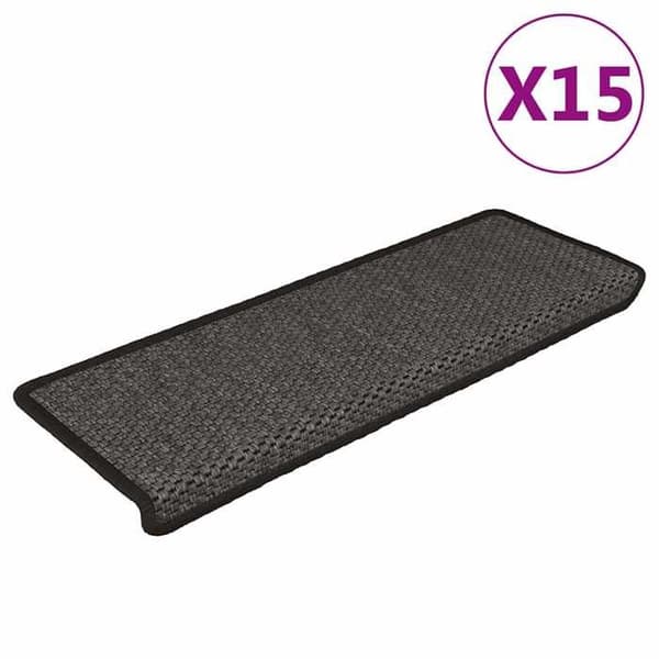 Maison Exclusive - Selvklæbende trappetæpper 15 stk 65x21x4 cm Antracit