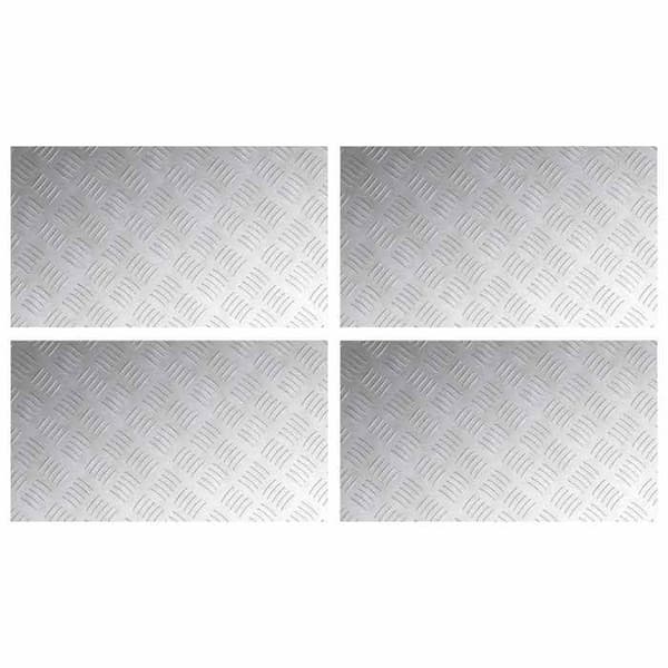 Maison Exclusive - Nez de marche 4 pc 70 x 40 cm Silver Aluminium Rektangulär